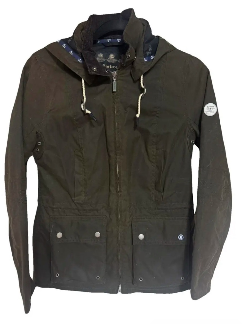 Barbour Olive Green Hooded Utility Jacket